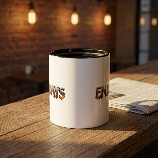 End of Days Accent Coffee Mug — 11oz Gothic Fantasy Logo Ceramic Mug