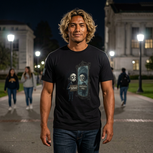 Gothic Mirror Reflection T‑Shirt — Spooky Self Portrait Halloween Tee