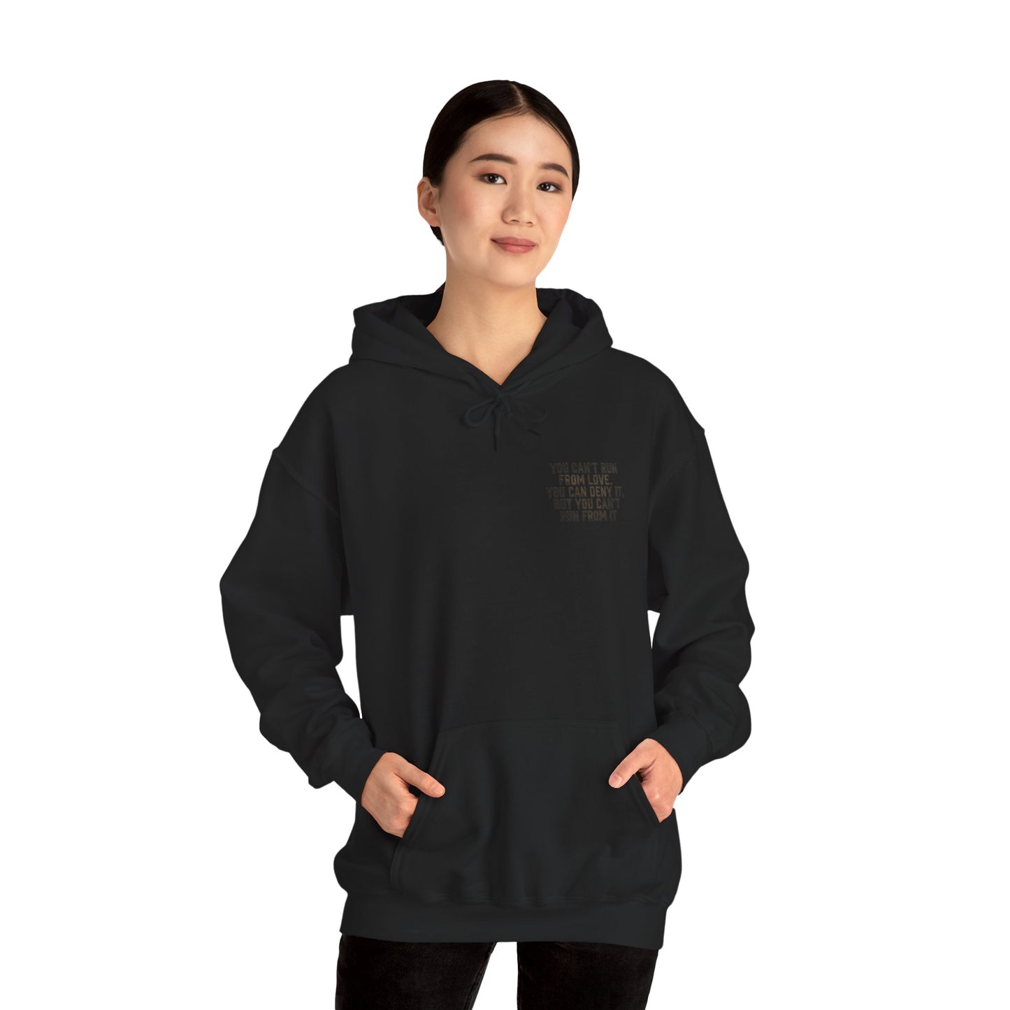 Steampunk "You Can't Run From Love" Hoodie - Vintage Industrial Quote Sweatshirt