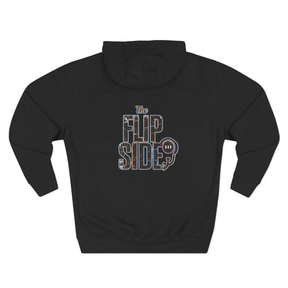 Flip Side Graphic Hoodie – Retro Text Logo Fleece Pullover