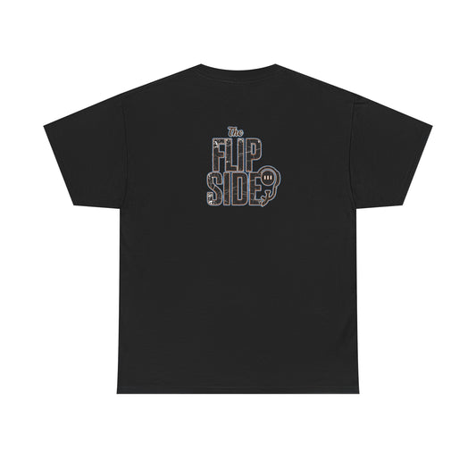 Flip Side Graphic Tee — Retro Neon Logo T‑Shirt