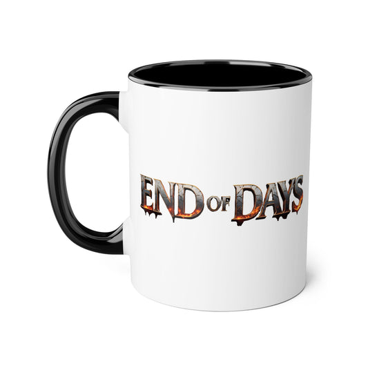End of Days Accent Coffee Mug — 11oz Gothic Fantasy Logo Ceramic Mug
