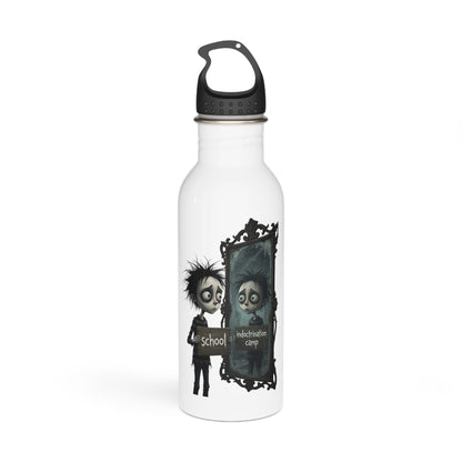 Gothic Mirror Water Bottle — 'School' Reflection Illustration