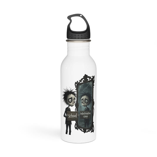 Gothic Mirror Water Bottle — 'School' Reflection Illustration