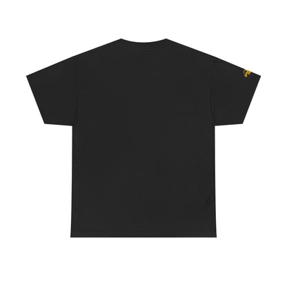 Black T-Shirt — Minimal Gold Sleeve Accent Tee