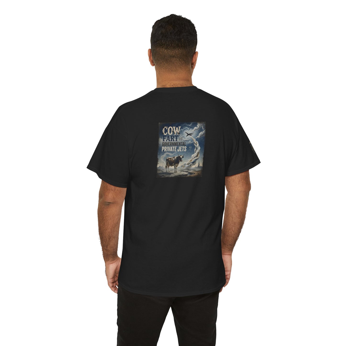 Cow Art & Private Jets Tee — Vintage Surreal Graphic T-Shirt