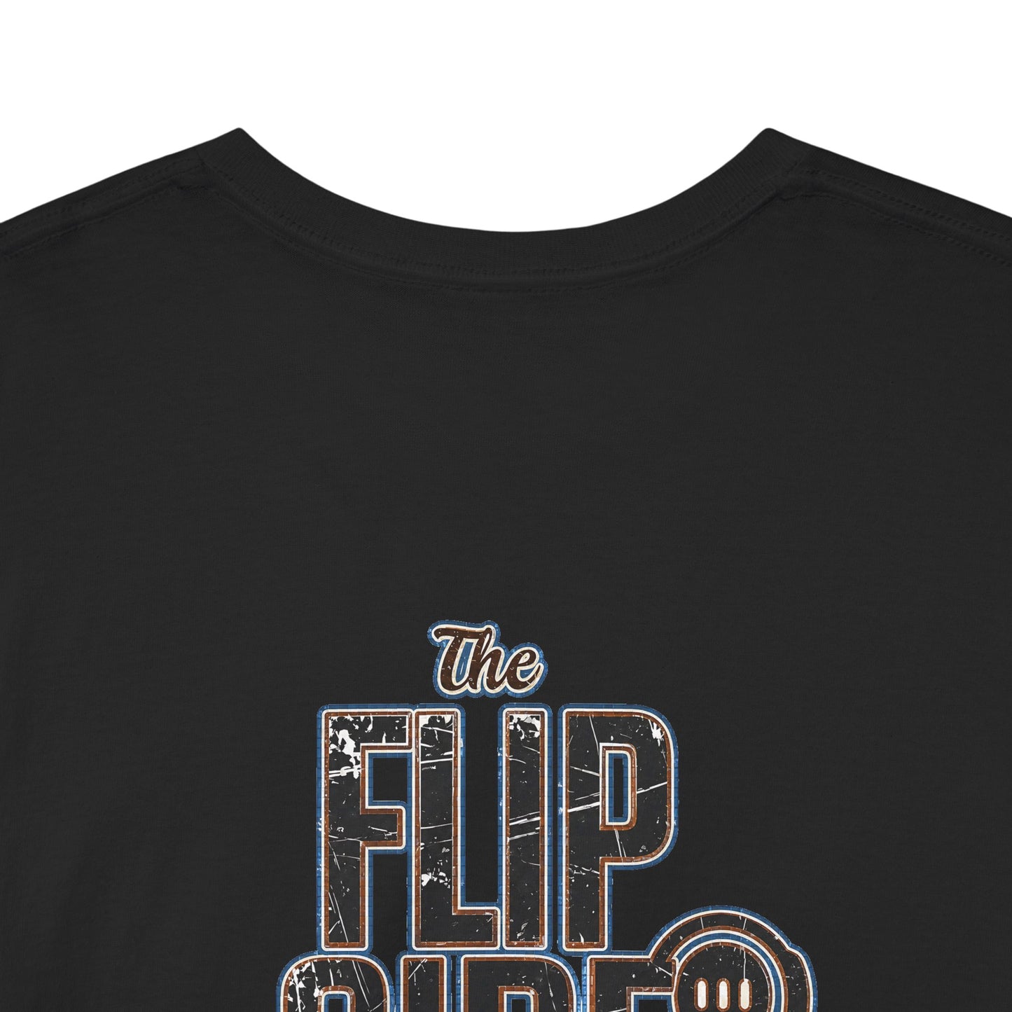 Flip Side Graphic Tee — Retro Neon Logo T‑Shirt