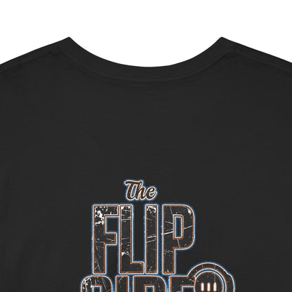 Flip Side Graphic Tee — Retro Neon Logo T‑Shirt