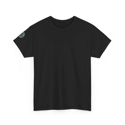 Black Minimal Tee — Moon Patch Sleeve