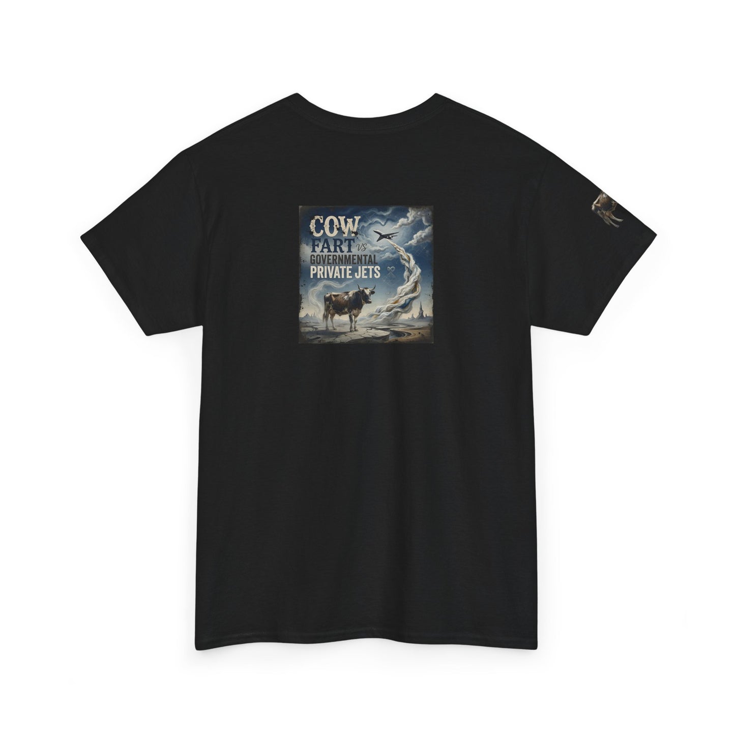 Cow Art & Private Jets Tee — Vintage Surreal Graphic T-Shirt