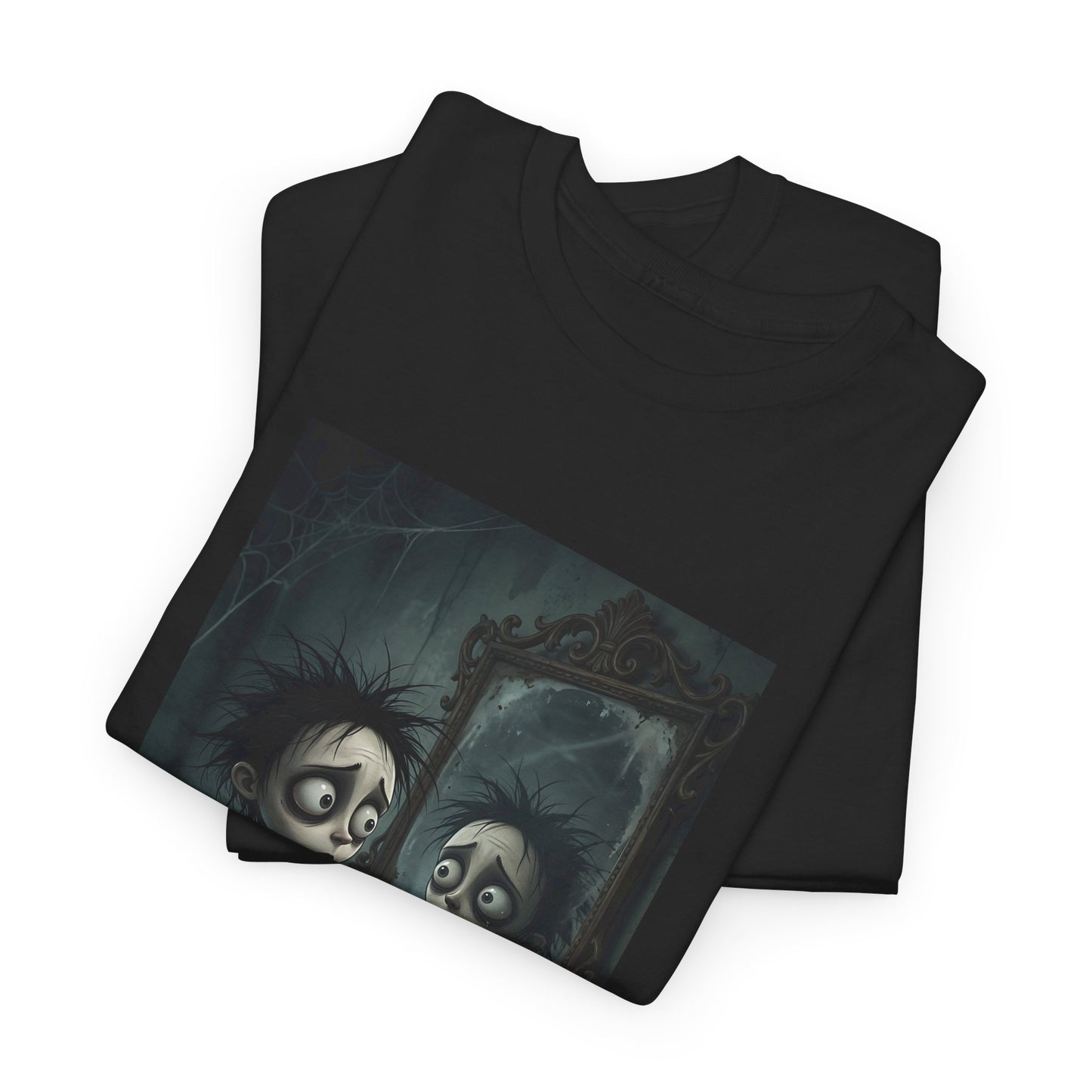 T-Shirt — Gothic Mirror Illustration "School vs. Nightlife"