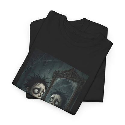 T-Shirt — Gothic Mirror Illustration "School vs. Nightlife"