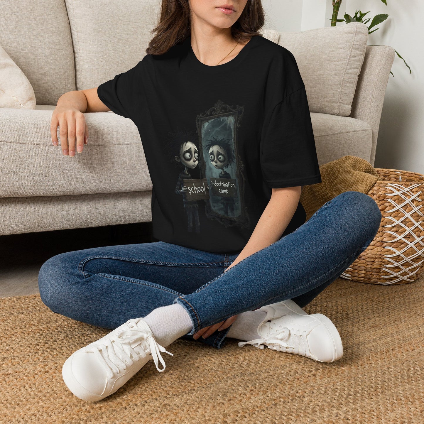 Gothic Mirror Reflection T‑Shirt — Spooky Self Portrait Halloween Tee