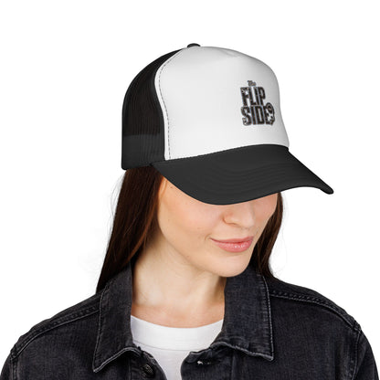 Flip Side Trucker Cap — Retro Vinyl Logo Mesh Hat