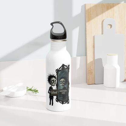 Gothic Mirror Water Bottle — 'School' Reflection Illustration