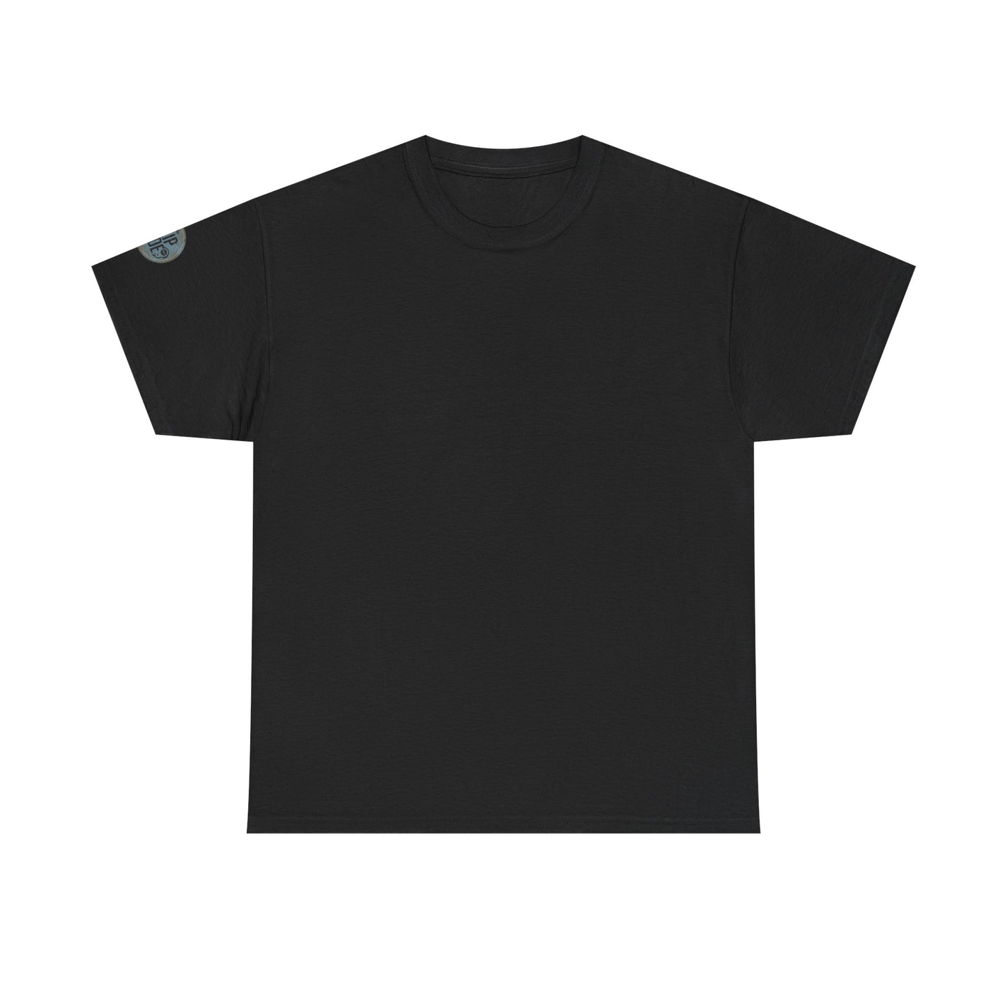 Black Minimal Tee — Moon Patch Sleeve