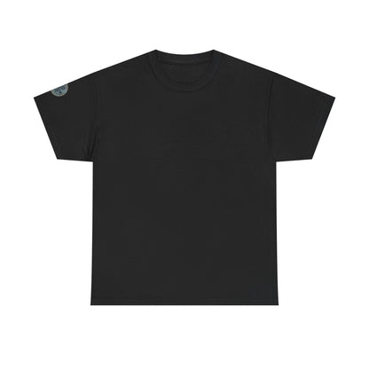 Black Minimal Tee — Moon Patch Sleeve