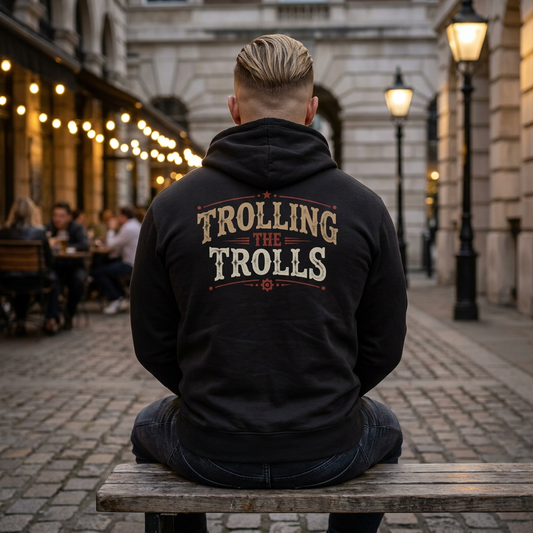 Trolling the Trolls Hoodie — Retro Western Graphic Pullover