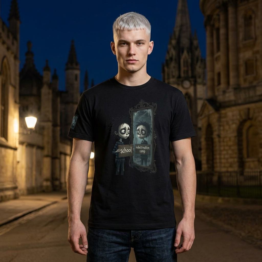 Gothic Mirror Reflection T‑Shirt — Spooky Self Portrait Halloween Tee