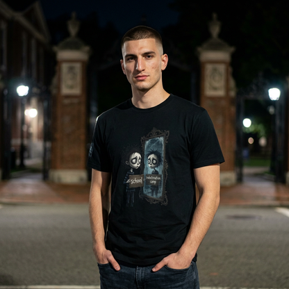 Gothic Mirror Reflection T‑Shirt — Spooky Self Portrait Halloween Tee
