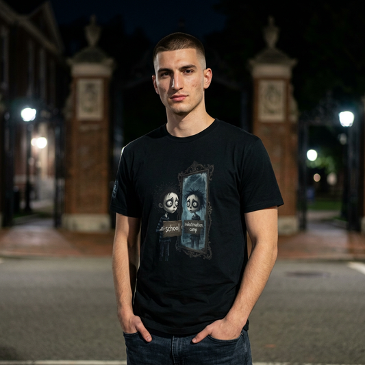 Gothic Mirror Reflection T‑Shirt — Spooky Self Portrait Halloween Tee