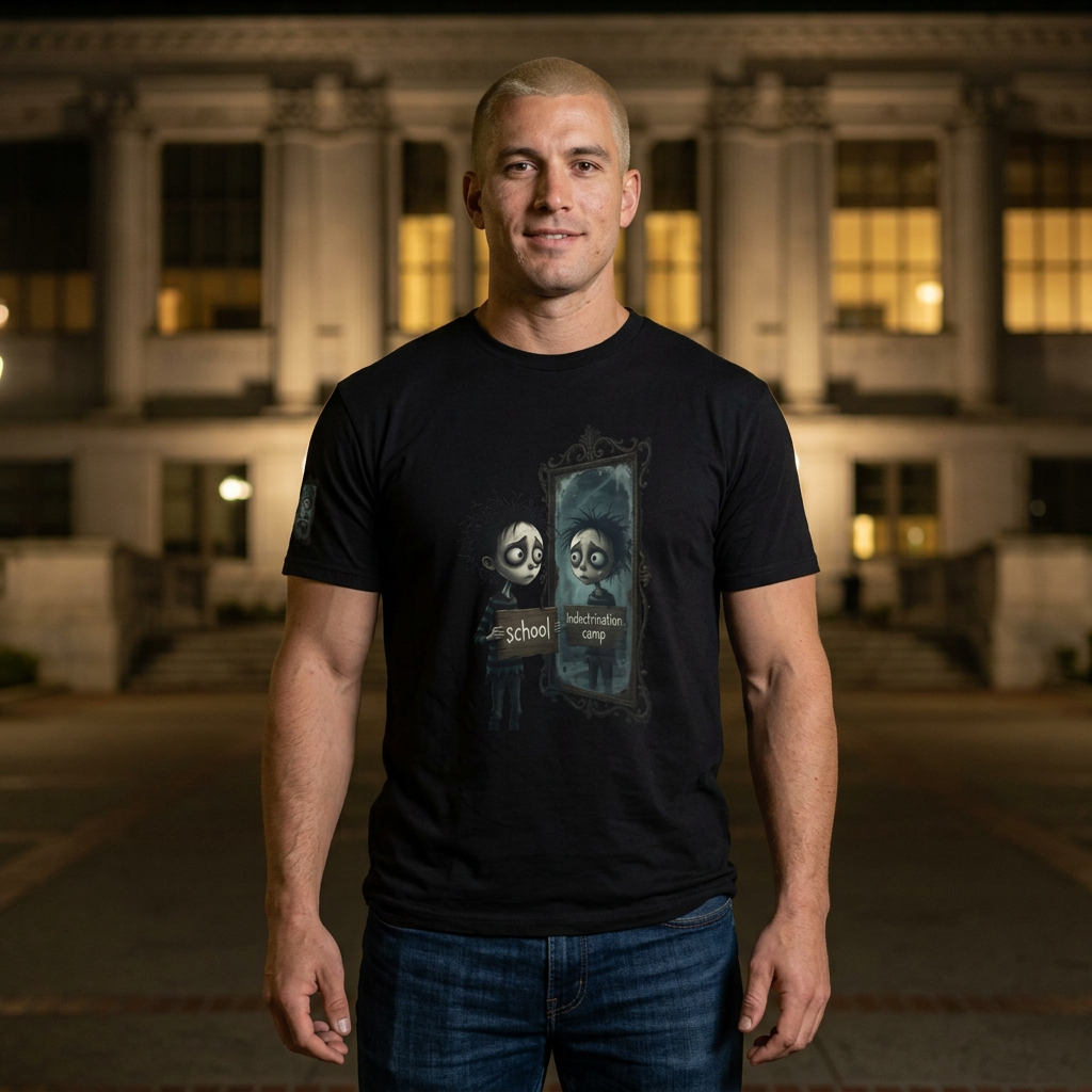 Gothic Mirror Reflection T‑Shirt — Spooky Self Portrait Halloween Tee