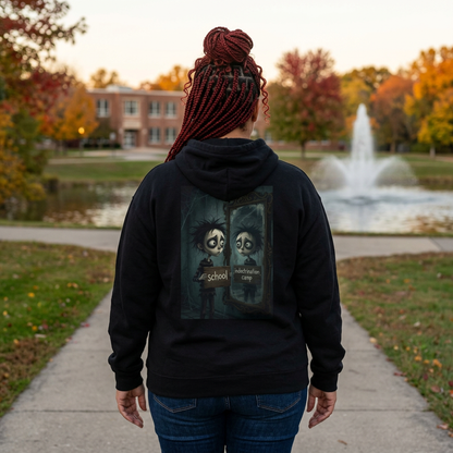 Hoodie — Creepy Reflection 'School' Graphic Fleece Pullover