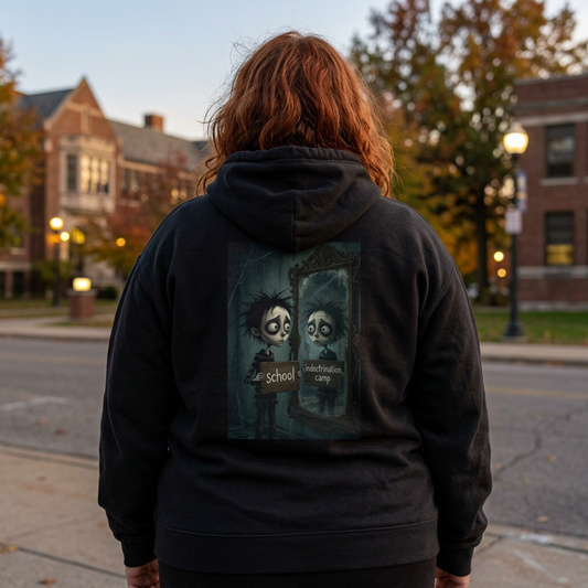 Hoodie — Creepy Reflection 'School' Graphic Fleece Pullover