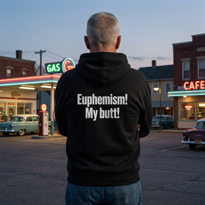 Euphemism! My Butt! Hoodie — Funny Statement Pullover for Sarcastic Gifts
