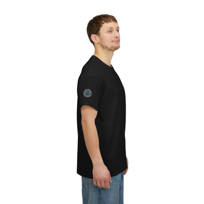 Black Minimal Tee — Moon Patch Sleeve