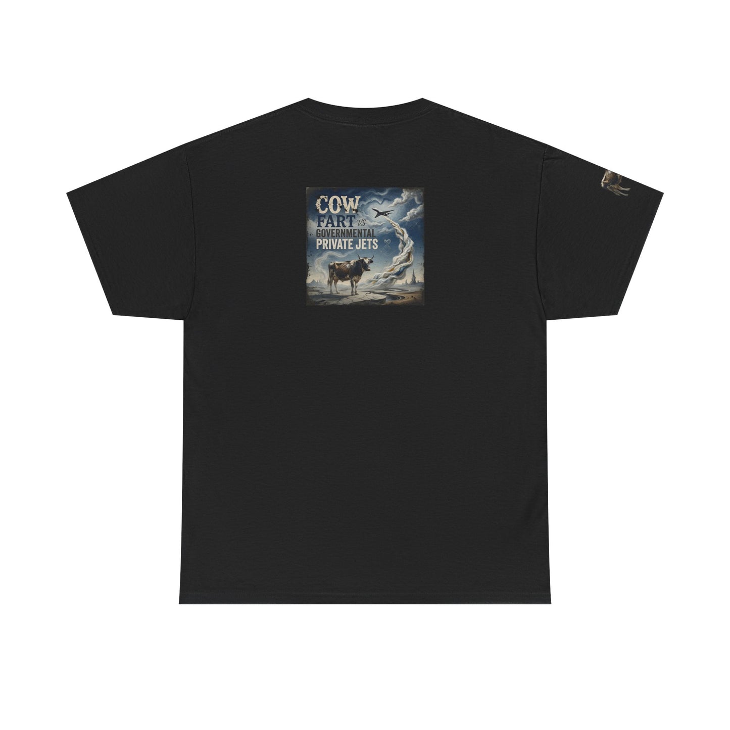 Cow Art & Private Jets Tee — Vintage Surreal Graphic T-Shirt