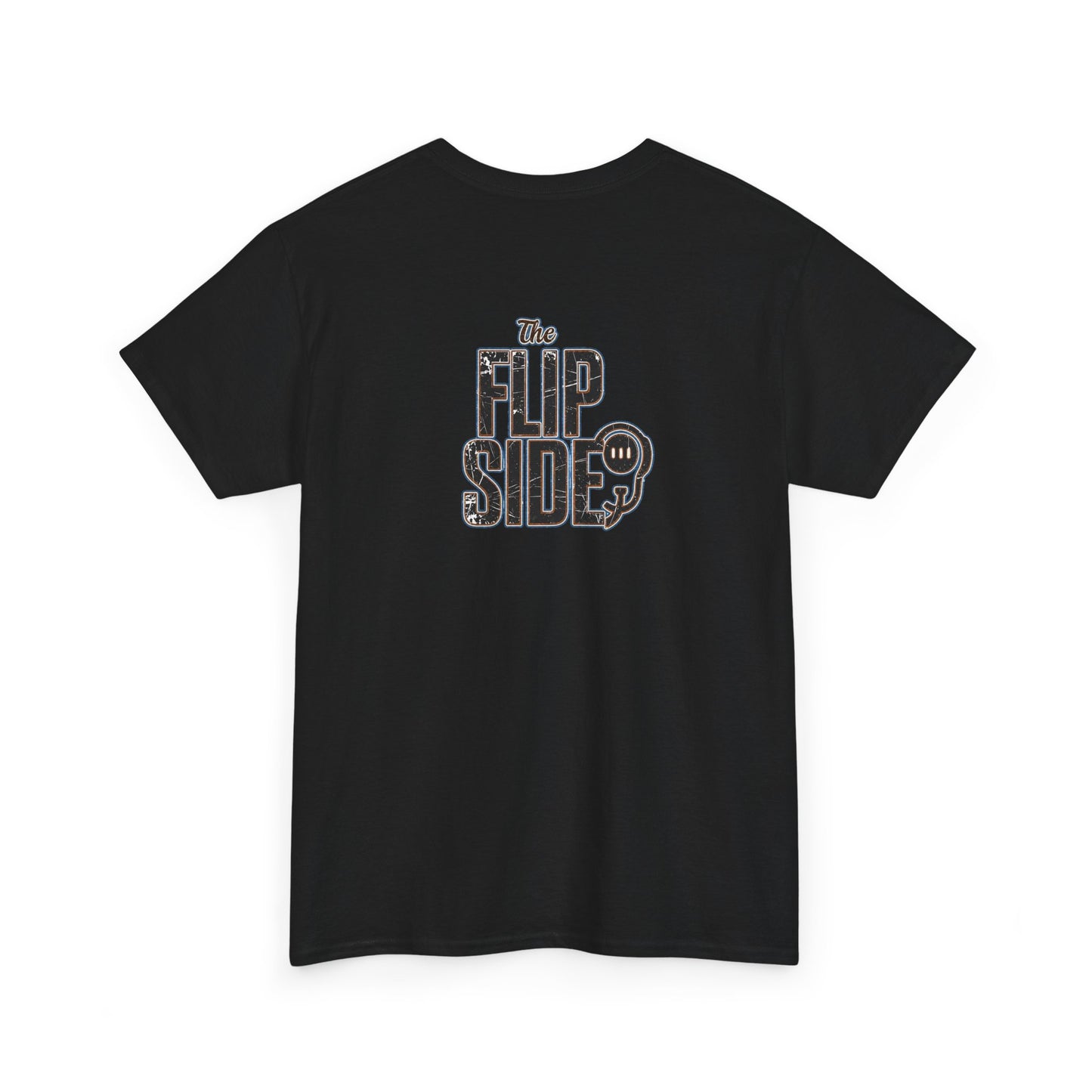 Flip Side Graphic Tee — Retro Neon Logo T‑Shirt