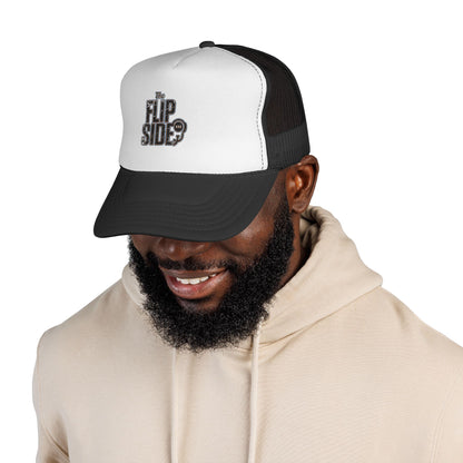 Flip Side Trucker Cap — Retro Vinyl Logo Mesh Hat