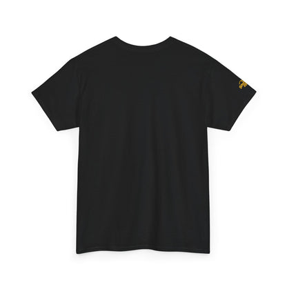 Black T-Shirt — Minimal Gold Sleeve Accent Tee