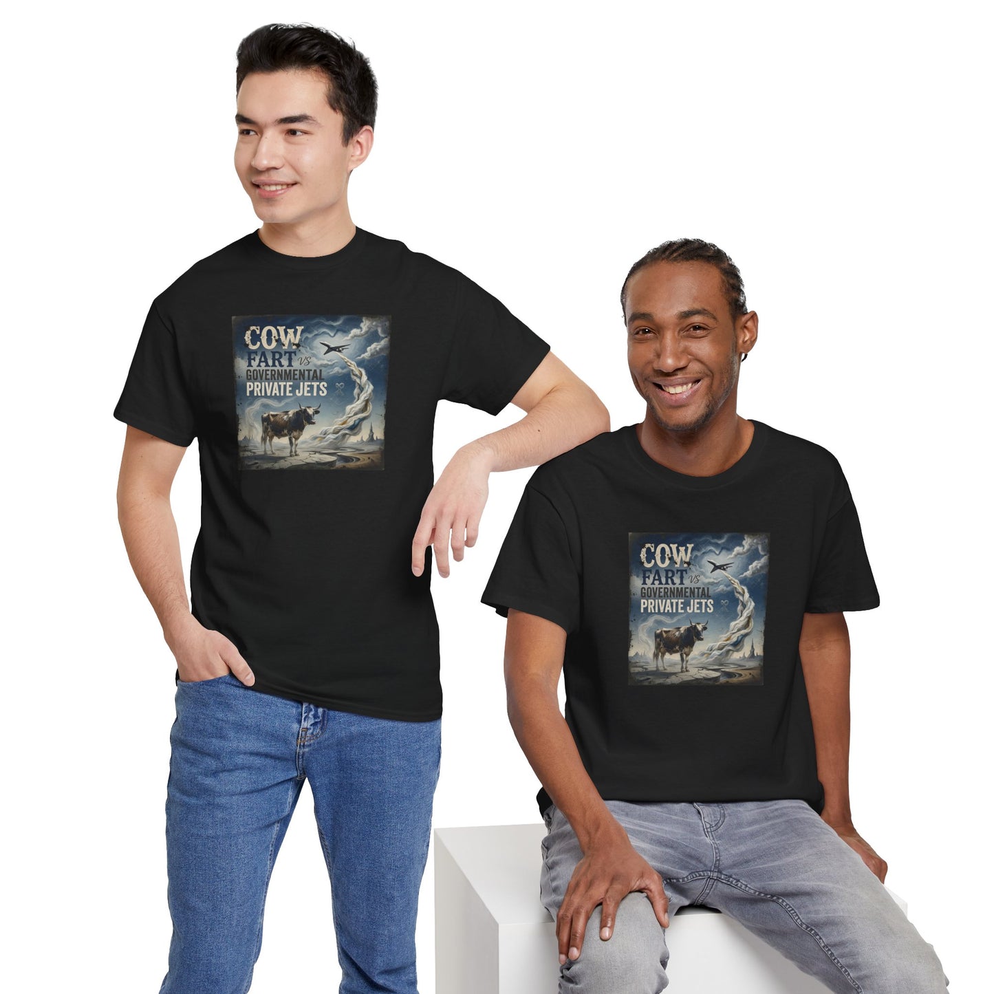Cow Farternity Private Jets T-Shirt — Vintage Rodeo Cow Humor Tee