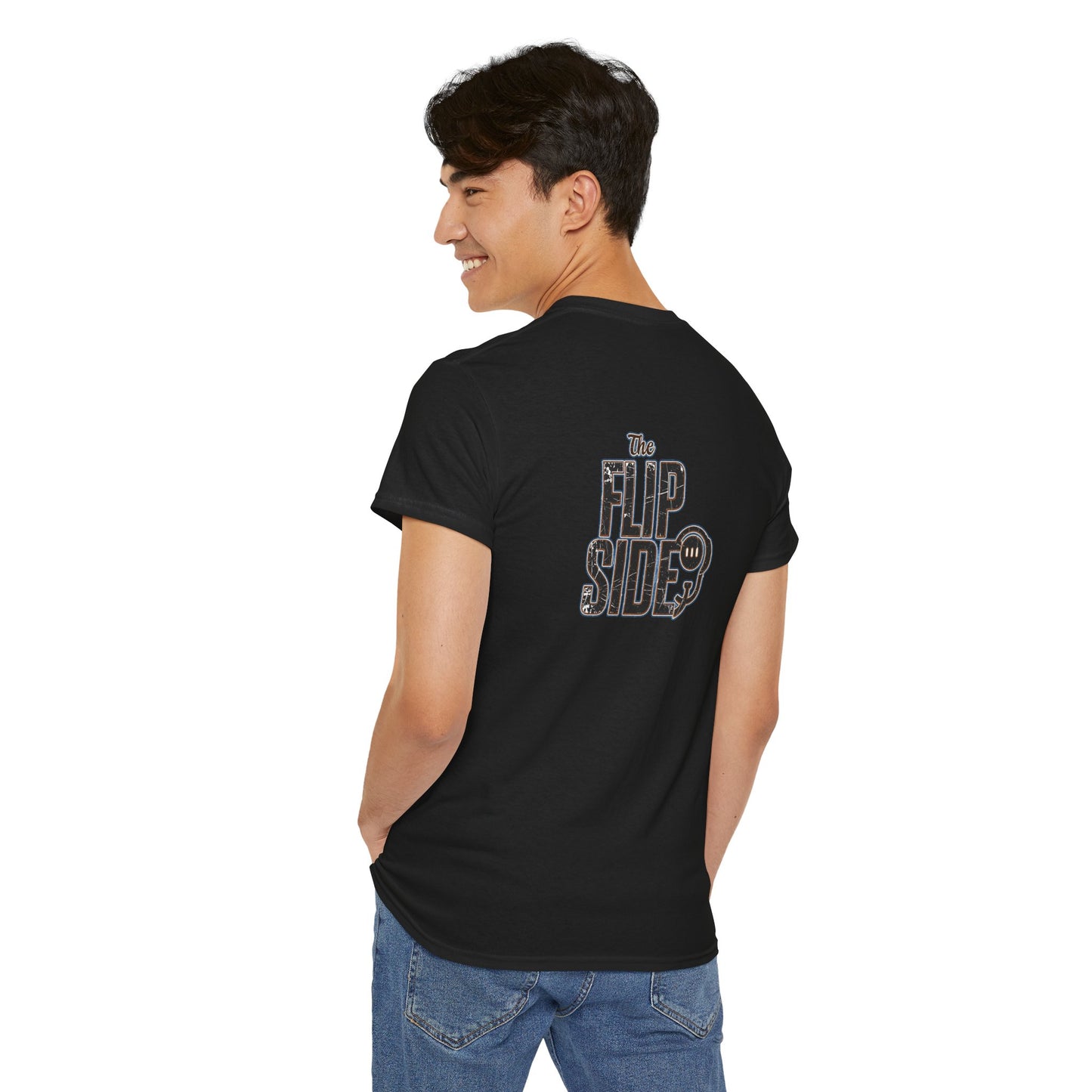 Flip Side Graphic Tee — Retro Neon Logo T‑Shirt