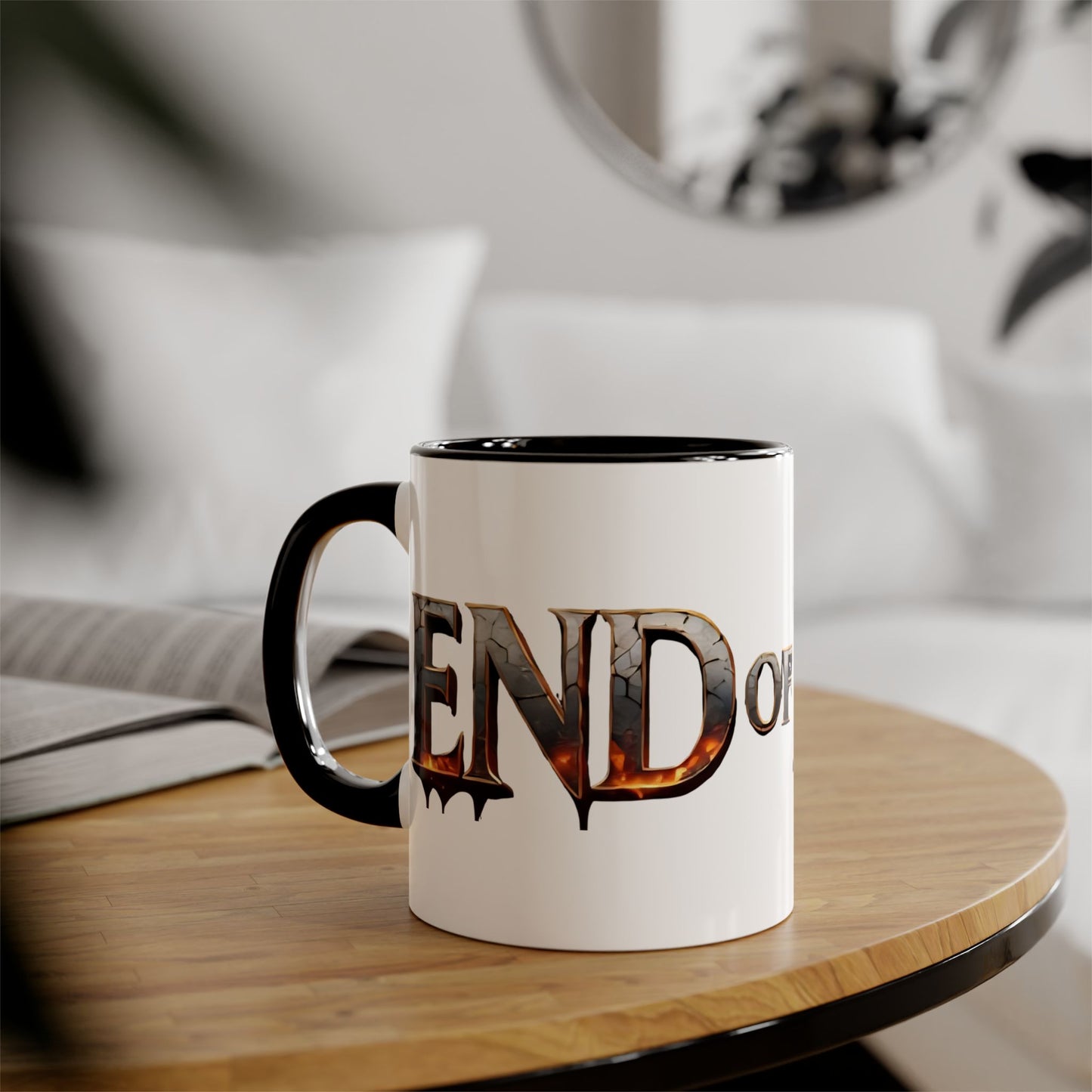 End of Days Accent Coffee Mug — 11oz Gothic Fantasy Logo Ceramic Mug
