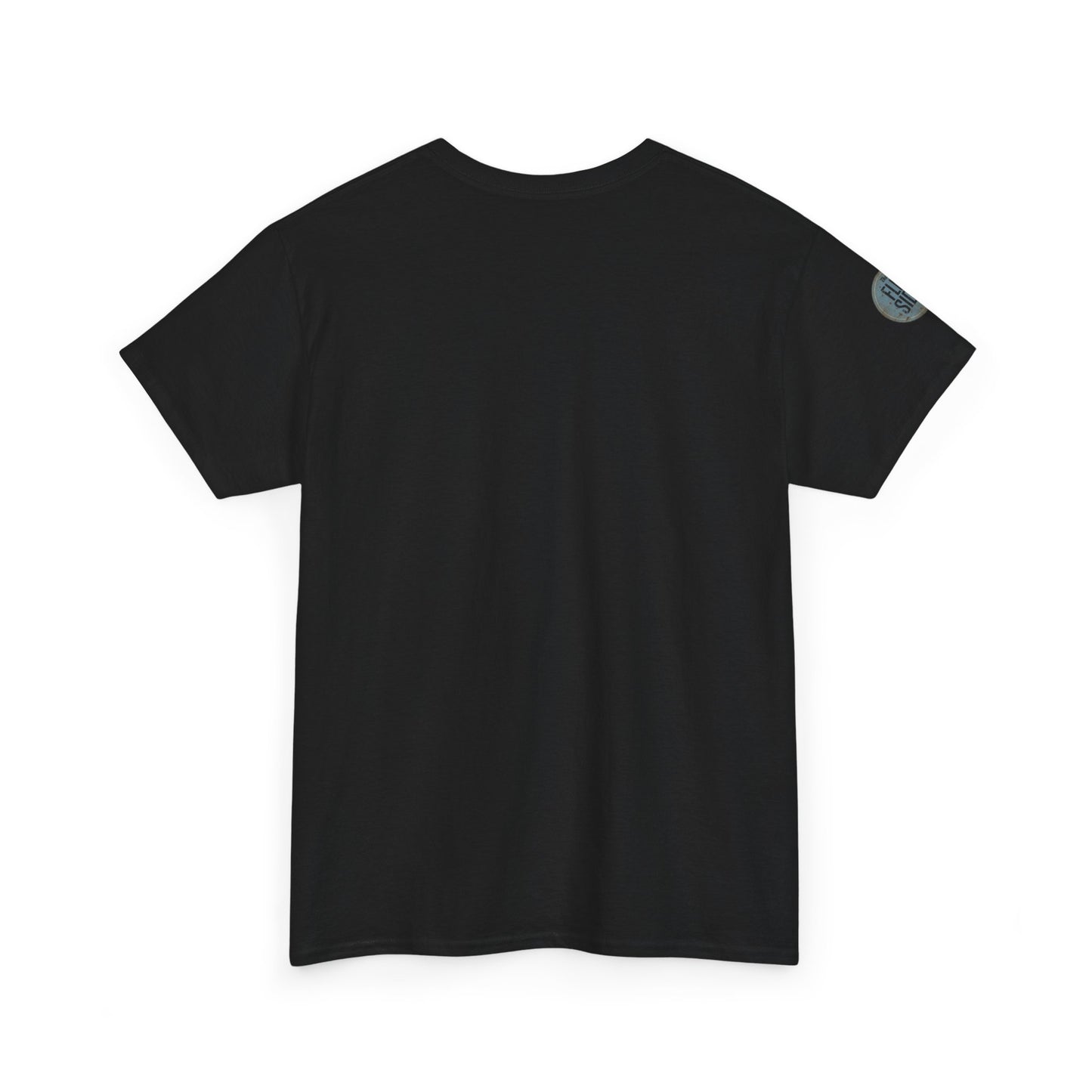 Black Minimal Tee — Moon Patch Sleeve
