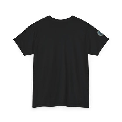 Black Minimal Tee — Moon Patch Sleeve