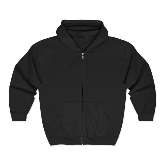 Full-Zip Hoodie — 'THE WAY' Vintage Gold Logo Back Print
