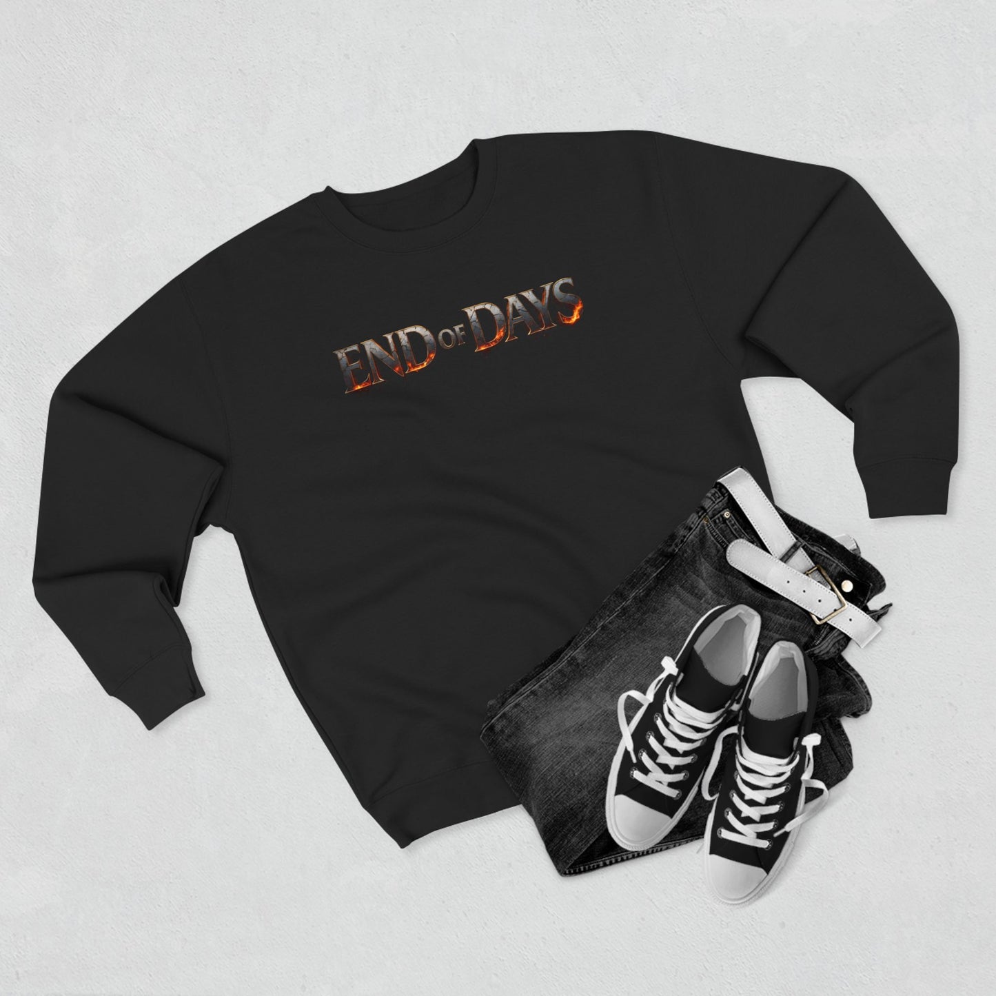 End of Days Crewneck Sweatshirt — Apocalyptic Gothic Graphic Pullover