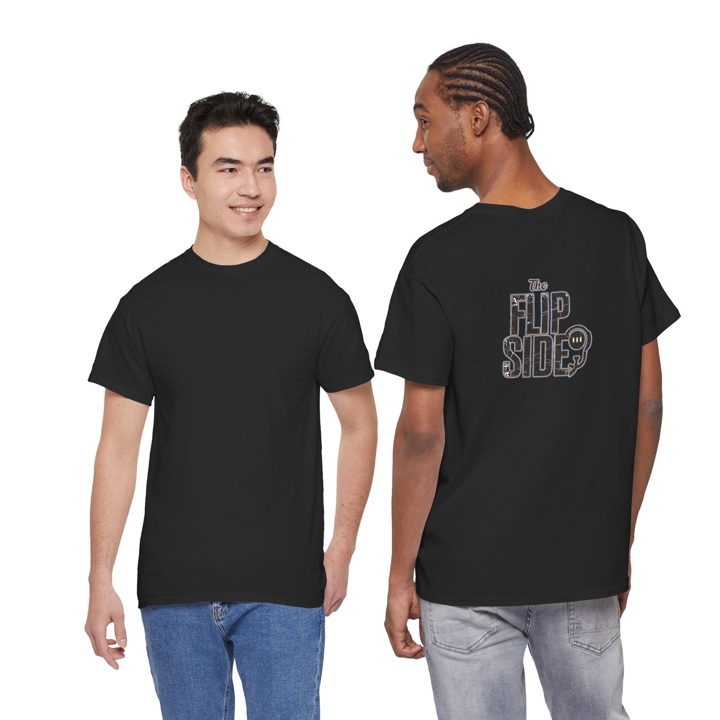 Flip Side Graphic Tee — Retro Neon Logo T‑Shirt