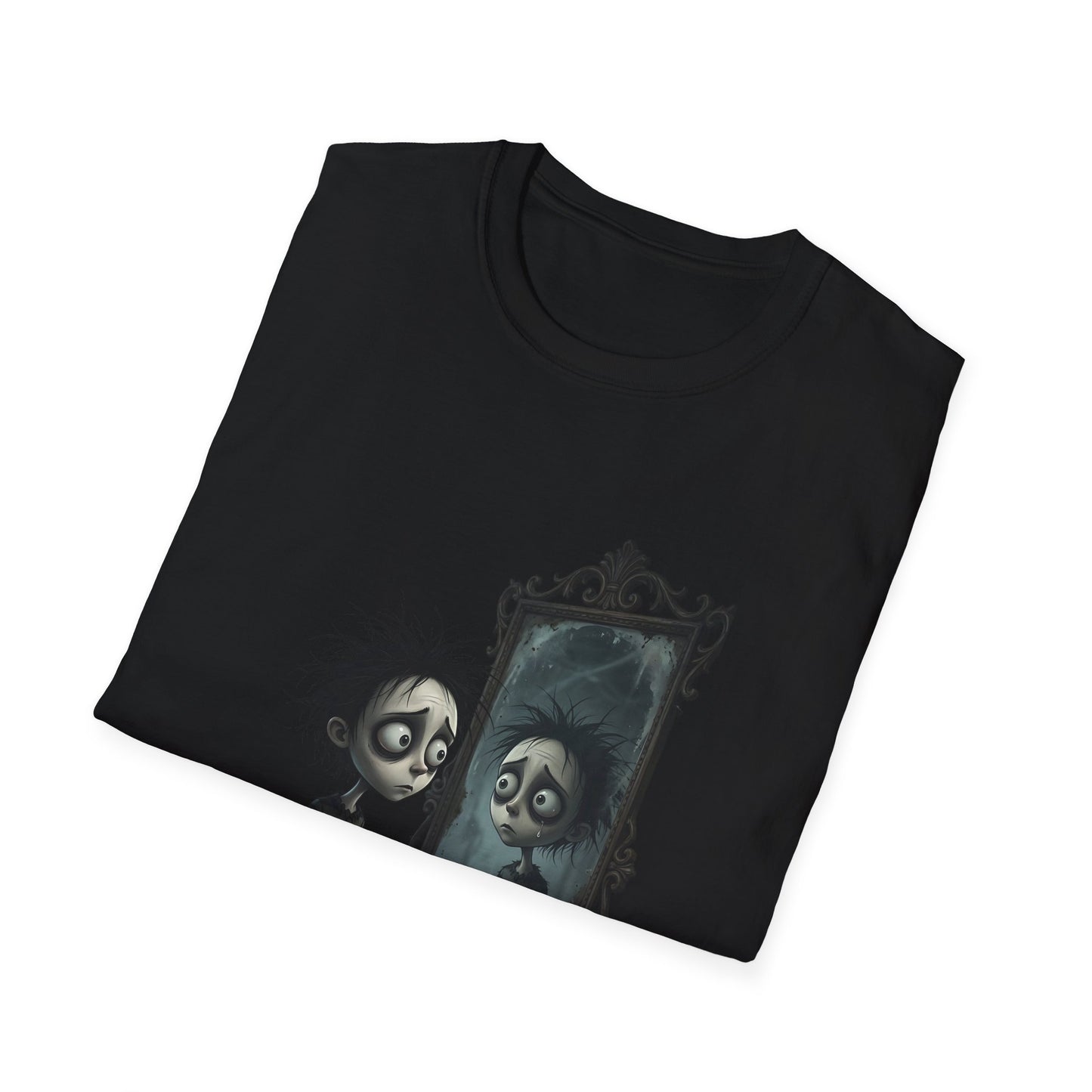 Gothic Mirror Reflection T‑Shirt — Spooky Self Portrait Halloween Tee