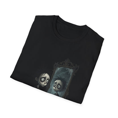 Gothic Mirror Reflection T‑Shirt — Spooky Self Portrait Halloween Tee
