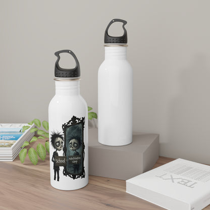Gothic Mirror Water Bottle — 'School' Reflection Illustration