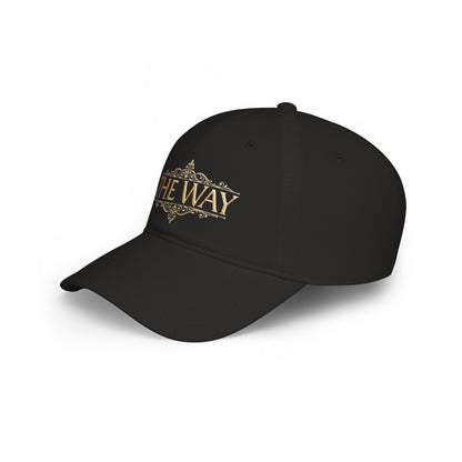 The Way Embroidered Baseball Cap — Vintage Gold Script Low Profile Hat