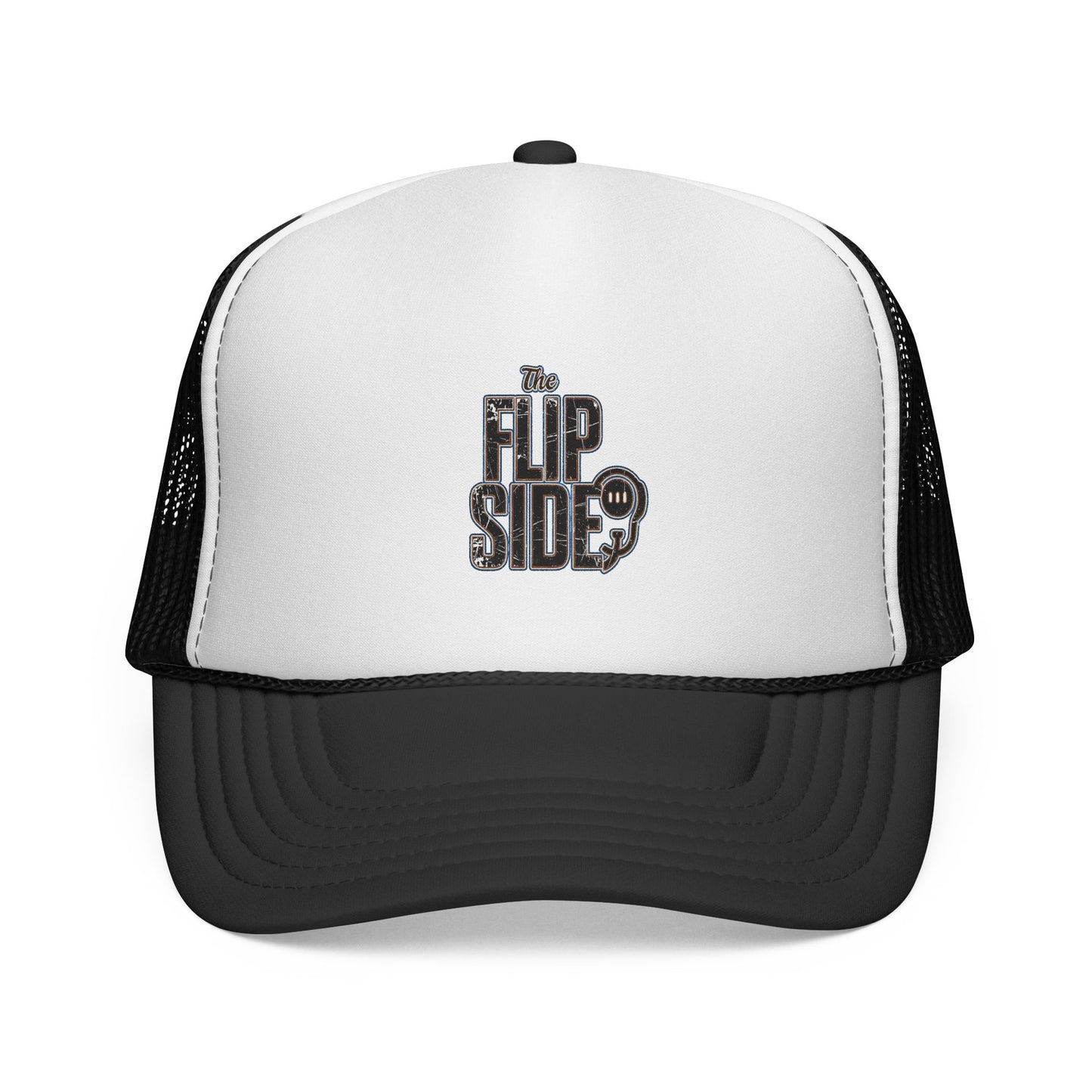 Flip Side Trucker Cap — Retro Vinyl Logo Mesh Hat