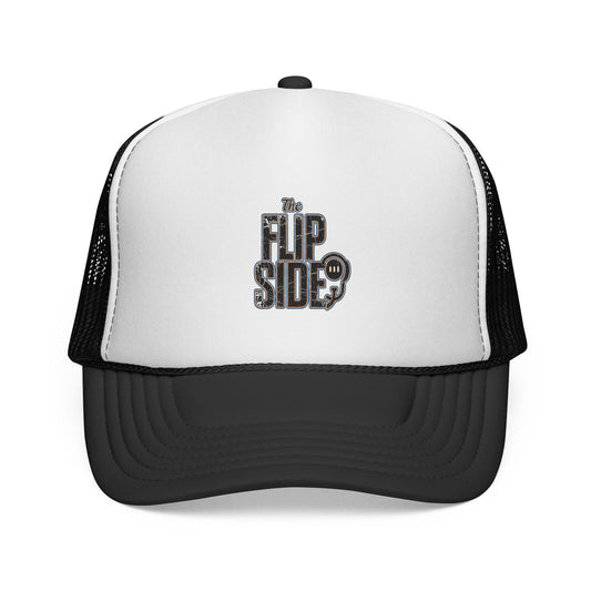 Flip Side Trucker Cap — Retro Vinyl Logo Mesh Hat